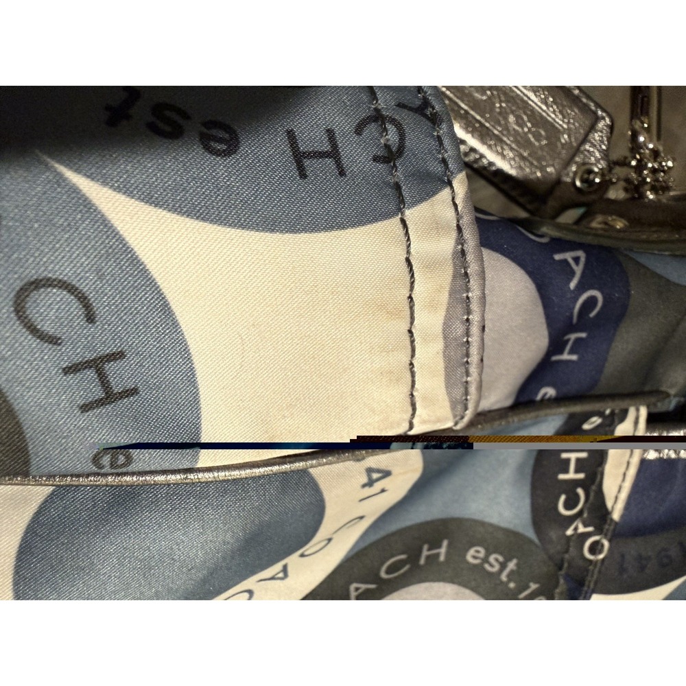 Coach Signature Snaphead Blue‎ Silver Multifunction Diaper Baby Messenger Bag - Picture 7 of 12